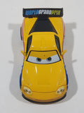 Disney Pixar Cars #24 Jeff Gorvette World Grand Prix Yellow Die Cast Toy Race Car Vehicle V2814