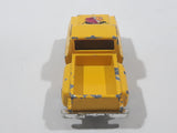 Vintage Chevy Stepside Truck "Apache" Yellow Die Cast Toy Car Vehicle Made in Hong Kong