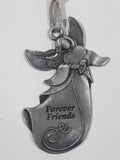 Forever Friends Angel Holding Heart Pewter Metal Christmas Tree Ornament