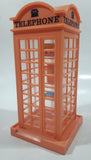Vintage Light Pink 6 3/4" Tall British Plastic Telephone Booth Shaped Coin Bank