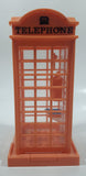 Vintage Light Pink 6 3/4" Tall British Plastic Telephone Booth Shaped Coin Bank