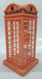 Vintage Light Pink 6 3/4" Tall British Plastic Telephone Booth Shaped Coin Bank