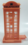 Vintage Light Pink 6 3/4" Tall British Plastic Telephone Booth Shaped Coin Bank