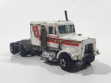 Vintage Yatming Kenworth Semi Tractor Truck 'White Wheels' White Die Cast Toy Car Vehicle