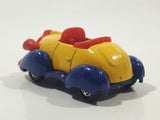 Vintage Tomy Tomica Walt Disney Productions No. 55-56 Donald Duck's Car Yellow Blue Red  Die Cast Toy Car Vehicle
