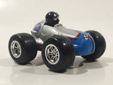 2002 NewRay #98 Silver wit Blue and Red Nose Pull Back Friction Die Cast Toy Car Vehicle