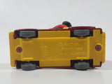 Vintage Tomy Walt Disney Production No. PD-2 Mickey Mouse Fireman Red and Yellow Plastic and Die Cast Metal Toy Car Fire Truck Firefighting Vehicle