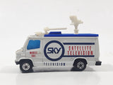 1995 Matchbox TV News Truck Van Sky Satellite Television White Die Cast Toy Car Vehicle