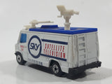 1995 Matchbox TV News Truck Van Sky Satellite Television White Die Cast Toy Car Vehicle