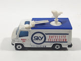 1995 Matchbox TV News Truck Van Sky Satellite Television White Die Cast Toy Car Vehicle