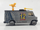 2006 Matchbox DC Comics Superman TV News Truck Van News 12 Live Grey Die Cast Toy Car Vehicle