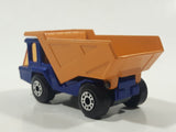 Vintage 1975 Lesney Matchbox Superfast No. 23 Atlas Dump Truck Blue and Orange  Die Cast Toy Car Vehicle