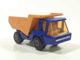 Vintage 1975 Lesney Matchbox Superfast No. 23 Atlas Dump Truck Blue and Orange  Die Cast Toy Car Vehicle