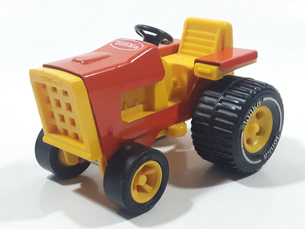 Vintage Tonka Tractor Yellow and Orange Pressed Steel and Plastic Toy Car Vehicle 811002