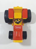 Vintage Tonka Tractor Yellow and Orange Pressed Steel and Plastic Toy Car Vehicle 811002
