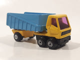 Vintage 1973 Lesney Matchbox Superfast No. 50 Articulated Semi Tractor Truck and Trailer Yellow Die Cast Toy Car Vehicle