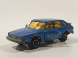 Vintage Majorette No. 284 Saab Turbo Blue 1/62 Scale Die Cast Toy Car Vehicle with Opening Doors