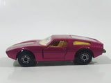 Vintage 1972 Lesney Matchbox Superfast No. 32 Maserati Bora Magenta Pink Die Cast Toy Car Vehicle with Opening Doors Made in England