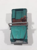 Vintage Husky Models Jeep with Brown Driver Green Die Cast Toy Car Vehicle with Flip Down Windshield Frame