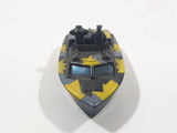 Vintage 1989 Matchbox Superfast Commando: Dagger Force Police Launch Boat Black with Grey and Yellow Camouflage Die Cast Toy Car Vehicle