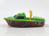 2005 Matchbox Superfast Pirate Police Launch Boat Green and Red Die Cast Toy Car