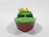 2005 Matchbox Superfast Pirate Police Launch Boat Green and Red Die Cast Toy Car