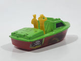 2005 Matchbox Superfast Pirate Police Launch Boat Green and Red Die Cast Toy Car