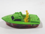 2005 Matchbox Superfast Pirate Police Launch Boat Green and Red Die Cast Toy Car