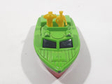 2005 Matchbox Superfast Pirate Police Launch Boat Green and Red Die Cast Toy Car