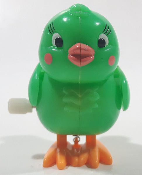 Hans Green Bird Wind Up 2" Tall Plastic Toy Figure