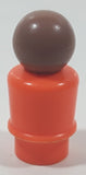 Vintage Fisher Price Little People Black Man in Orange 2" Tall Plastic Toy Figure