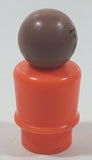 Vintage Fisher Price Little People Black Man in Orange 2" Tall Plastic Toy Figure