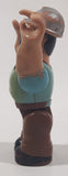 Vintage 1977 Fisher Price Husky Helpers Construction Worker 3 1/2" Tall Toy Action Figure
