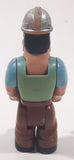 Vintage 1977 Fisher Price Husky Helpers Construction Worker 3 1/2" Tall Toy Action Figure