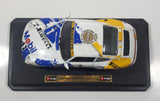 Burago Porsche 911 Carrera Racing #1 Pirelli Mobil White 1/24 Scale Die Cast Toy Car Vehicle with Opening Doors and Rear Hood on Base