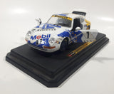 Burago Porsche 911 Carrera Racing #1 Pirelli Mobil White 1/24 Scale Die Cast Toy Car Vehicle with Opening Doors and Rear Hood on Base