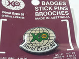 Rare Brisbane Australia World Expo 88 Enamel Metal Lapel Pin On Card