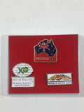 Rare Brisbane Australia World Expo 88 Enamel Metal Pin Set of 3 in Plastic Case