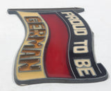 Vintage Proud To Be German 3 1/4" x 3 1/2" Leaded Sun Catcher Stained Glass Flag