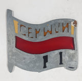 Vintage Proud To Be German 3 1/4" x 3 1/2" Leaded Sun Catcher Stained Glass Flag