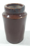 Antique 1800s Brown Glaze 3 1/8" Tall Heavy Stoneware Jar Bottle