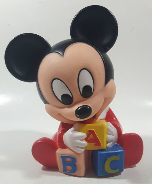 Vintage 1986 Shelcore Walt Disney Company Mickey Mouse ABC 7" Tall Squeaky Rubber Toy Figure