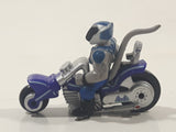 1993 Galoob Micro Machines Biker Mice From Mars Motorcycle Silver Blue Miniature Die Cast Toy Vehicle
