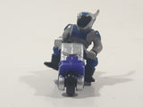 1993 Galoob Micro Machines Biker Mice From Mars Motorcycle Silver Blue Miniature Die Cast Toy Vehicle