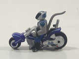 1993 Galoob Micro Machines Biker Mice From Mars Motorcycle Silver Blue Miniature Die Cast Toy Vehicle