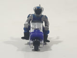 1993 Galoob Micro Machines Biker Mice From Mars Motorcycle Silver Blue Miniature Die Cast Toy Vehicle