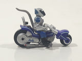 1993 Galoob Micro Machines Biker Mice From Mars Motorcycle Silver Blue Miniature Die Cast Toy Vehicle