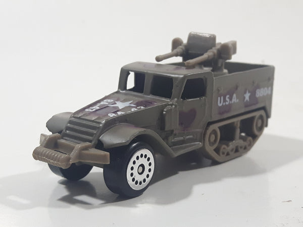 Vintage Zee Toys Zylmex Armored Half Truck T431 U.S.A. 8804 8A-43 Troop Carrier Dark Green Die Cast Toy Car Military Vehicle