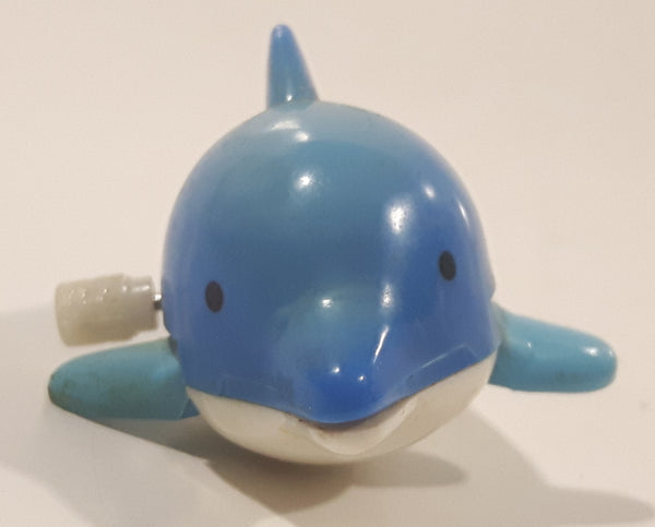 Blue Dolphin Wind Up 2 1/2" Long Plastic Toy Figure