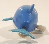 Blue Dolphin Wind Up 2 1/2" Long Plastic Toy Figure